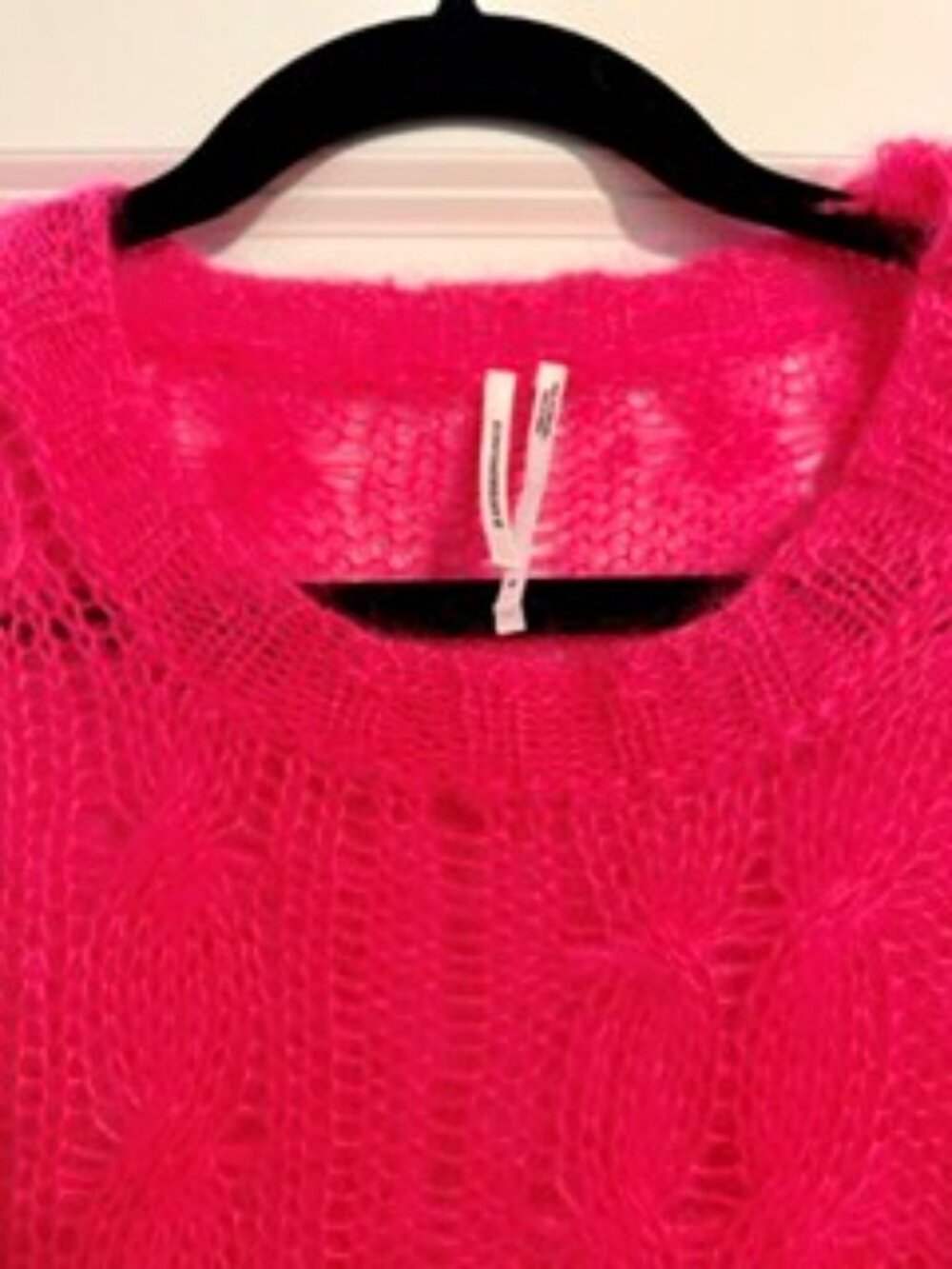 Anthropologie The Posey Stitchy Distressed Sweater Rose Pink Size Small